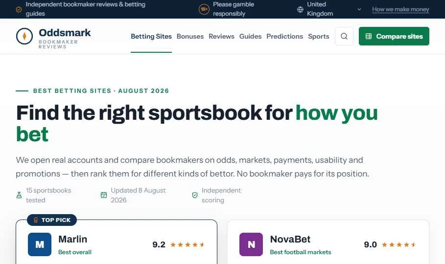 Oddsmark demo — home page