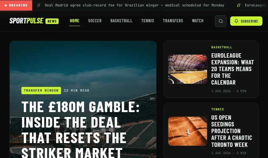 Newsroom demo — home page